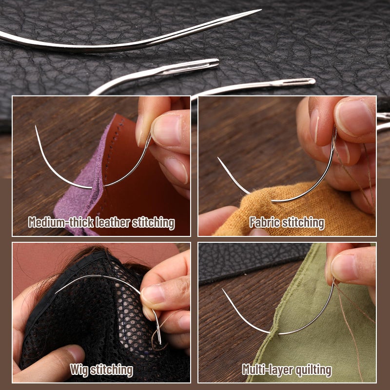 ZMAAGG 120 Pcs Leather Needles, Curved Sewing Needles, Weaving Needle for Carpet Leather Canvas Repairing, Blocking Knitting, Modelling and Crafts - Image 5